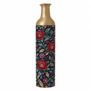 Daily Metal Flower Vase – Navy Peony and Gold Scrollwork decorative metal vase shown in a product view.