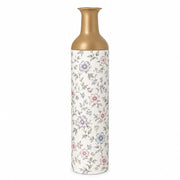 Blush Bloom Metal Flower Vase – Cream Meadow Wildflower Sprig decorative metal vase shown in a product view.