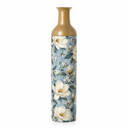 Sage Garden Metal Flower Vase – Dusty Blue Magnolia decorative metal vase shown in a product view.