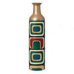 Terra Frames Metal Flower Vase – Navy Brick Frame Print decorative metal vase shown in a product view.