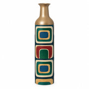 Terra Frames Metal Flower Vase – Navy Brick Frame Print decorative metal vase shown in a product view.
