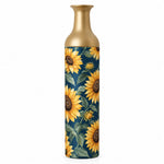 Sunflower Metal Flower Vase – Navy Sunflower Bloom decorative metal vase shown in a product view.