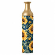 Sunflower Metal Flower Vase – Navy Sunflower Bloom decorative metal vase shown in a product view.