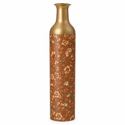 Gold Diamond Metal Flower Vase – Terracotta Cream Bloom Stem decorative metal vase shown in a product view.