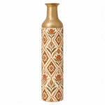 Gold Lattice Metal Flower Vase – Cream Diamond Lattice Folk Bloom decorative metal vase shown in a product view.