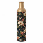Sage Poppy Metal Flower Vase – Navy Magnolia Bluebird decorative metal vase shown in a product view.