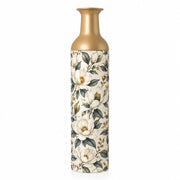 Sunflower Metal Flower Vase – Ivory Magnolia Sprig decorative metal vase shown in a product view.
