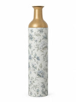 Persian Posy Metal Flower Vase – Ivory Sage Chintz decorative metal vase shown in a product view.