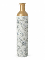 Persian Posy Metal Flower Vase – Ivory Sage Chintz decorative metal vase shown in a product view.
