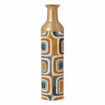 Terra Frames Metal Flower Vase – Cream Mustard Frame decorative metal vase shown in a product view.