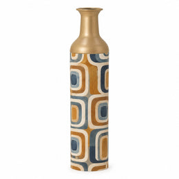 Terra Frames Metal Flower Vase – Cream Mustard Frame decorative metal vase shown in a product view.