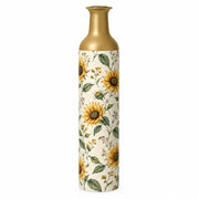 Sunflower Metal Flower Vase – Cream Sunflower Filler decorative metal vase shown in a product view.