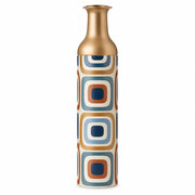 Terra Frames Metal Flower Vase – Cream Terracotta Square decorative metal vase shown in a product view.