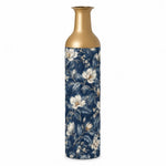 Slate Foliage Metal Flower Vase – Navy Dusty Magnolia decorative metal vase shown in a product view.