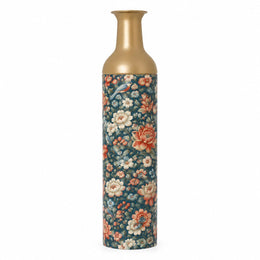 Gold Diamond Metal Flower Vase – Teal Coral Peony Songbird - MintiHome