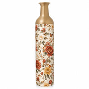 Sage Garden Metal Flower Vase – Cream Rust Peony Bloom decorative metal vase shown in a product view.