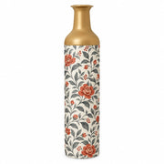 Daily Metal Flower Vase – Coral Peony and Berry Vine decorative metal vase shown in a product view.