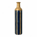 Sage Stripe Metal Flower Vase – Midnight Gold Stripe decorative metal vase shown in a product view.
