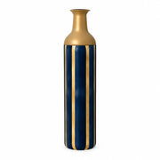 Sage Stripe Metal Flower Vase – Midnight Gold Stripe decorative metal vase shown in a product view.