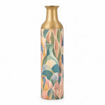 Folk Colorblock Metal Flower Vase – Sage Vessel Mosaic decorative metal vase shown in a product view.