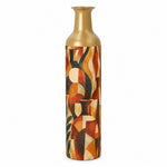Folk Colorblock Metal Flower Vase – Rustic Amber Vessels decorative metal vase shown in a product view.