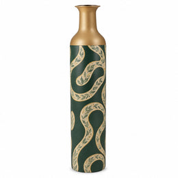 Gilded Ribbon Metal Flower Vase – Looping Ribbon Coil decorative metal vase shown in a product view.