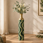 Gilded Ribbon Metal Flower Vase – Dense Laurel Ribbon Wave - MintiHome