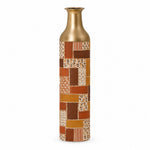 Indigo Weave Metal Flower Vase – Harvest Sprig Mosaic decorative metal vase shown in a product view.