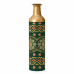 Lagoon Tile Metal Flower Vase – Emerald Rosette Tile decorative metal vase shown in a product view.