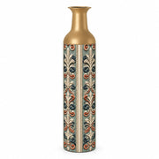 Baroque Scroll Metal Flower Vase – Sage Slate Acanthus Panel decorative metal vase shown in a product view.