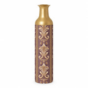 Baroque Scroll Metal Flower Vase – Dusty Plum Volute Relief decorative metal vase shown in a product view.