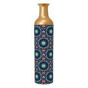 Cobalt Roundel Metal Flower Vase – Midnight Dash Roundel decorative metal vase shown in a product view.