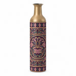Saffron Meena Metal Flower Vase – Dusky Plum Vine Silhouette decorative metal vase shown in a product view.