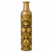 Gilt Ogee Metal Flower Vase – Oxide Honey Block Cells decorative metal vase shown in a product view.