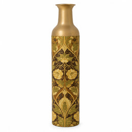Gilt Ogee Metal Flower Vase – Oxide Honey Block Cells decorative metal vase shown in a product view.