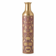 Gilt Ogee Metal Flower Vase – Dusty Rose Silhouette Cameo decorative metal vase shown in a product view.