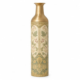 Gilt Ogee Metal Flower Vase – Bleached Sand Gilt Sprig decorative metal vase shown in a product view.