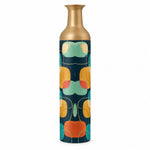 Retro Pebble Metal Flower Vase – Midnight Teal Pebble Field - MintiHome