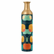 Retro Pebble Metal Flower Vase – Midnight Teal Pebble Field - MintiHome