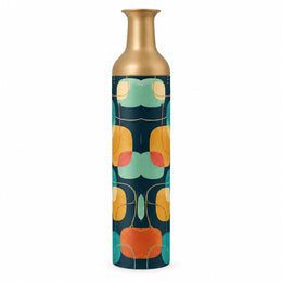 Retro Pebble Metal Flower Vase – Midnight Teal Pebble Field - MintiHome