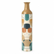 Retro Pebble Metal Flower Vase – Chalk Ivory Hairline Field - MintiHome