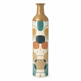 Retro Pebble Metal Flower Vase – Chalk Ivory Hairline Field - MintiHome