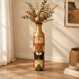 Retro Pebble Metal Flower Vase – Oxide Clay Pebble Blocks - MintiHome