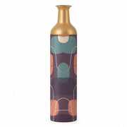Retro Pebble Metal Flower Vase – Dusty Plum Carved Field - MintiHome