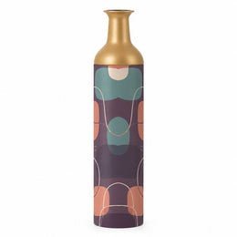 Retro Pebble Metal Flower Vase – Dusty Plum Carved Field - MintiHome