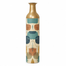 Retro Pebble Metal Flower Vase – Sand Bleach Pebble Weave - MintiHome