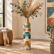 Retro Pebble Metal Flower Vase – Sand Bleach Pebble Weave - MintiHome