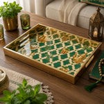 Moroccan Teapot Glass Serving Tray – Green Lattice Teapot - MintiHome