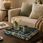 Morris Floral Paisley Plastic Serving Tray – Full Print Border full-print plastic serving tray shown in a styled room scene.
