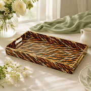 Orange Zebra Print Plastic Serving Tray – Full Print Border full-print plastic serving tray shown in a product view.